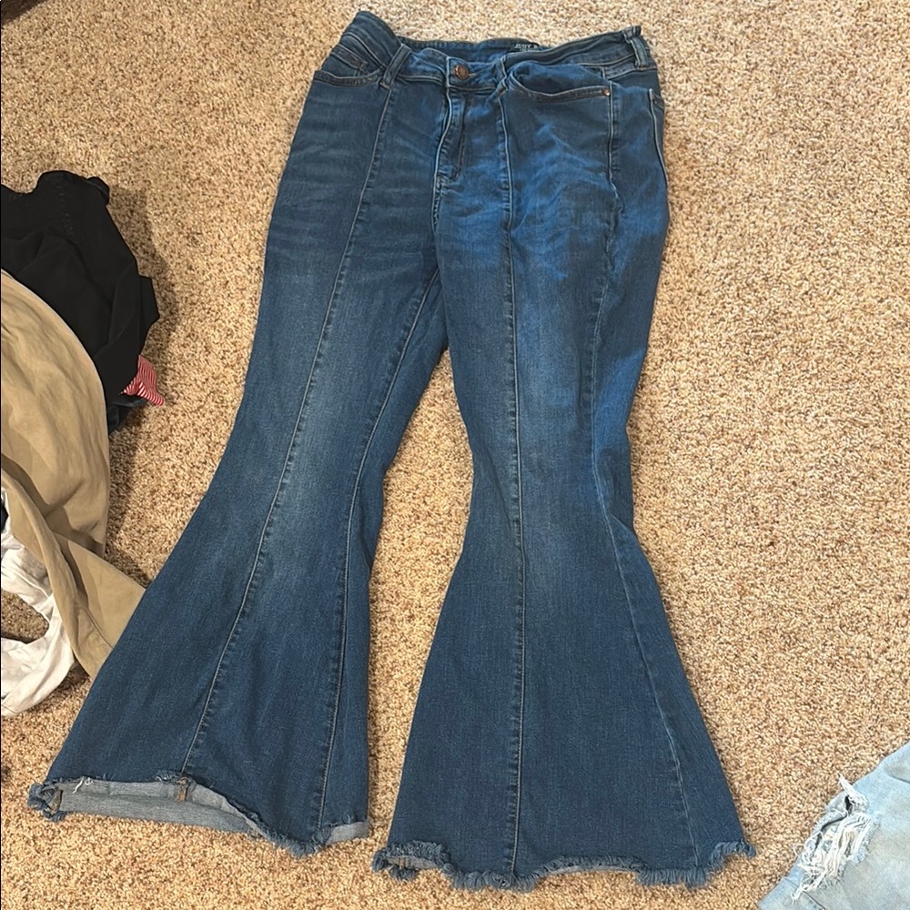Judy Blue Flare Wide Leg Blue Jeans